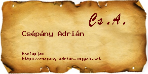Csépány Adrián névjegykártya